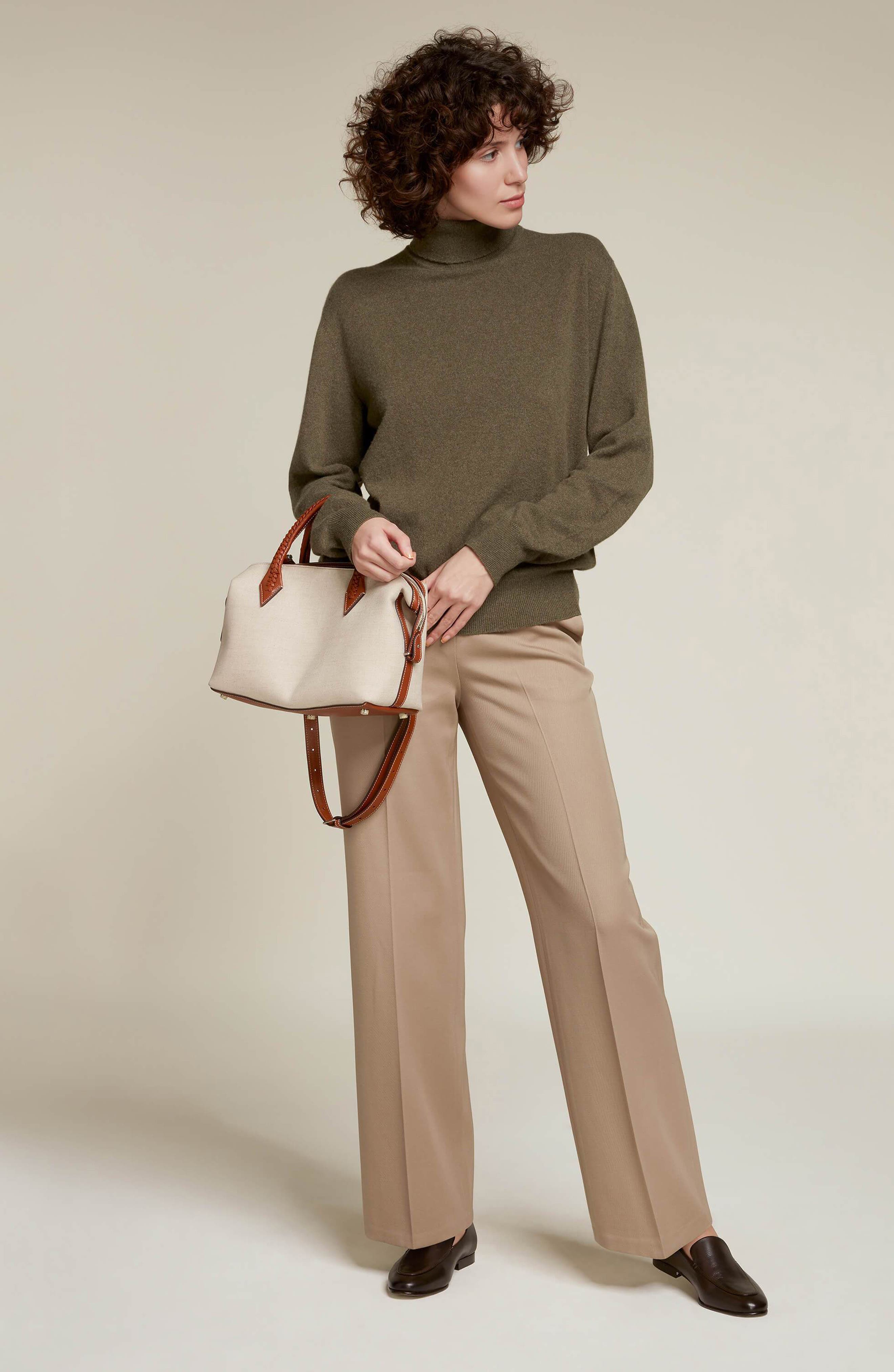 Métier London Small Perriand City Linen Duffle Handbag, Main, color, 