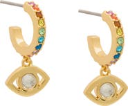 Kurt Geiger London Evil Eye Crystal Huggie Hoop Earrings