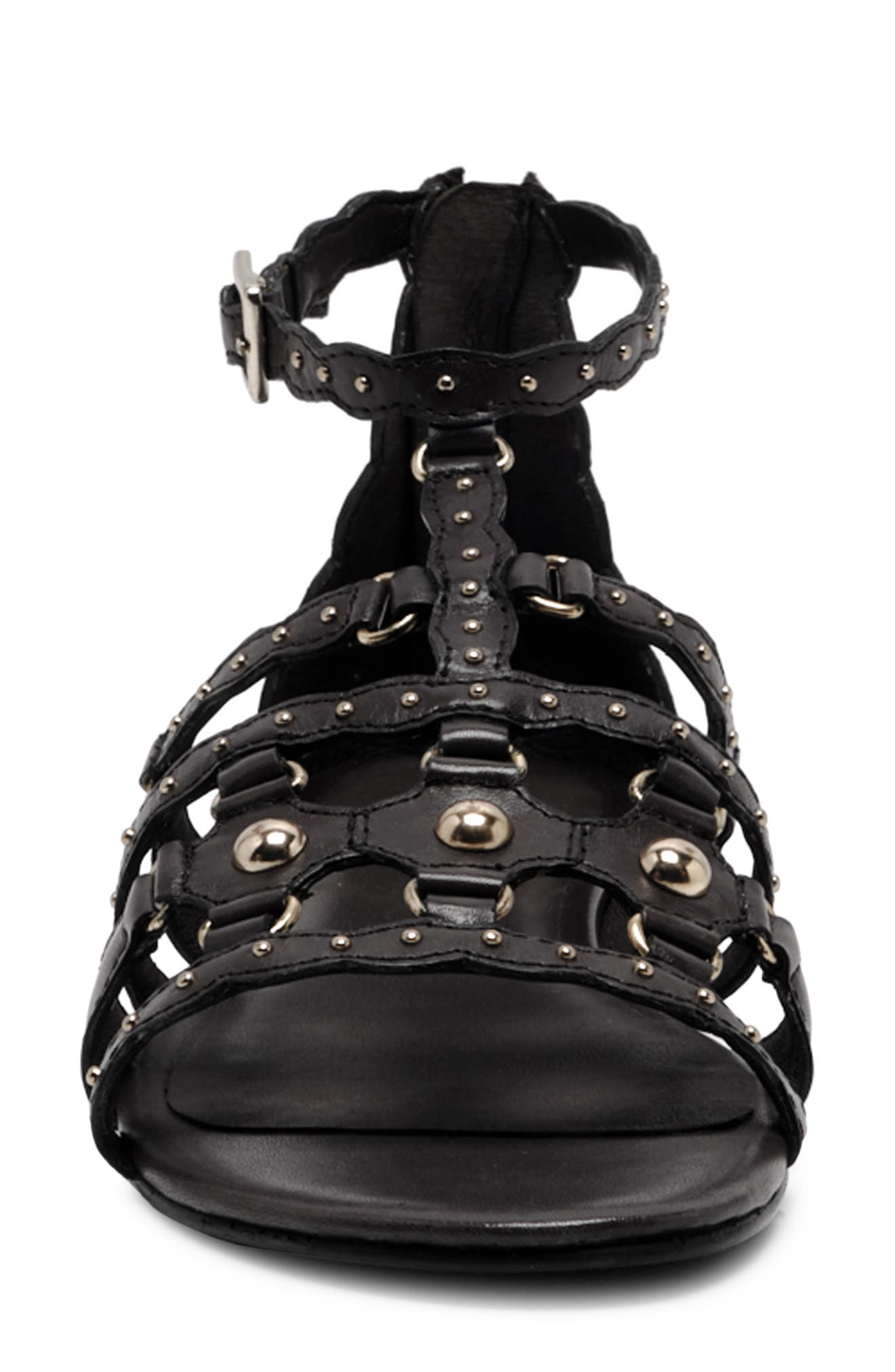 Jade Gladiator Ankle Strap Sandal, Alternate, color, BLACK