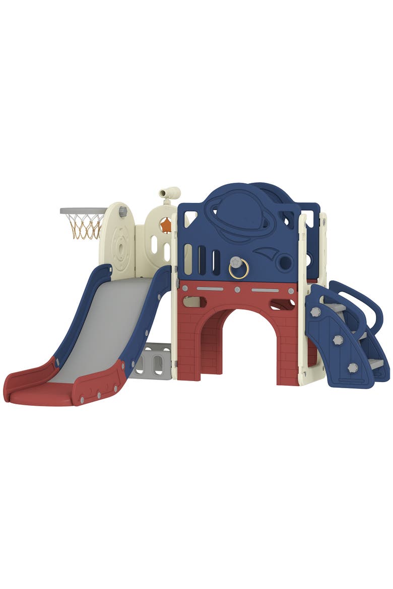 8-in-1 Toddler Slide Set, Hoop, Telescope, Indoor/Outdoor, Main, color, Blue