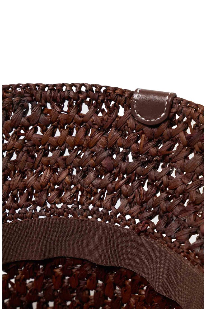 Colourful natural raffia bucket hat, Alternate, color, Brown