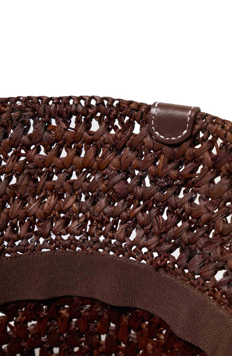 maje Colourful natural raffia bucket hat, Alternate, color, Brown