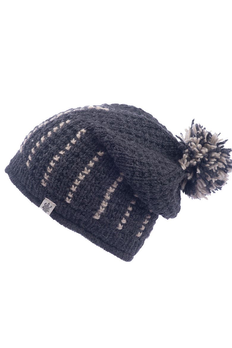 Hand Knit Ferry slouch Hat, Main, color, Charcoal