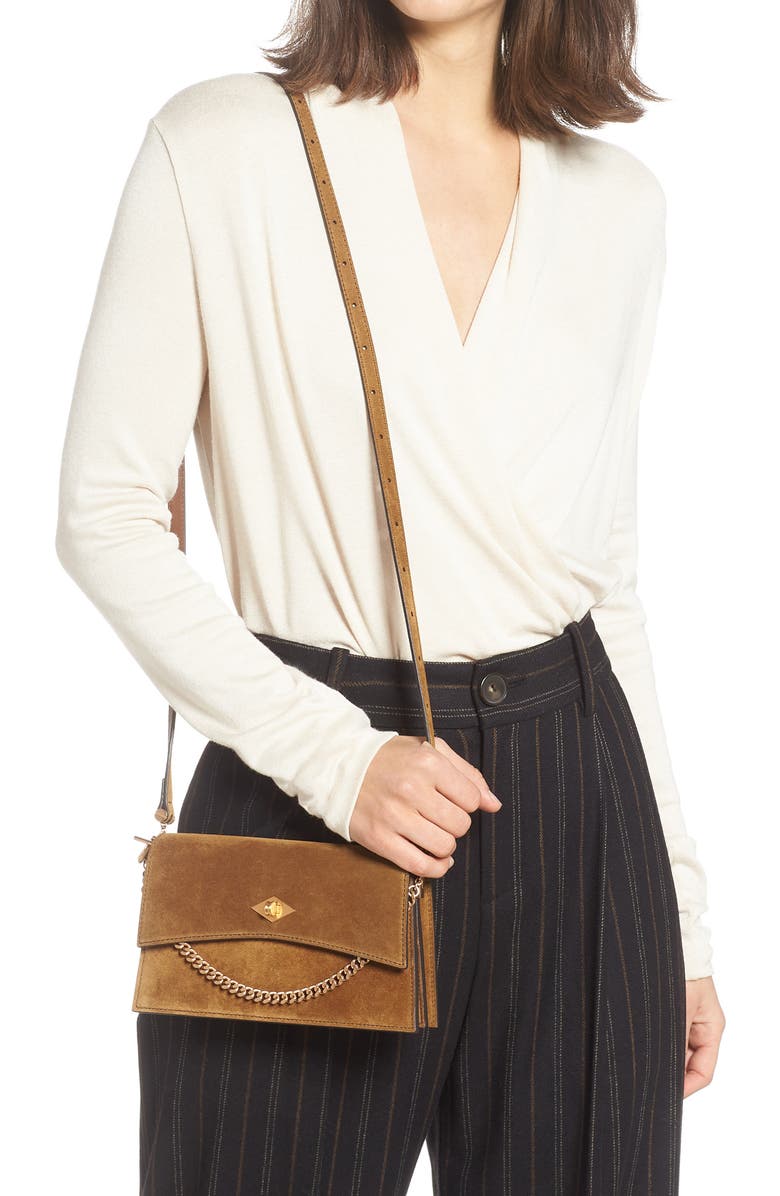 Métier London Mini Roma Suede Crossbody Bag, Alternate, color,