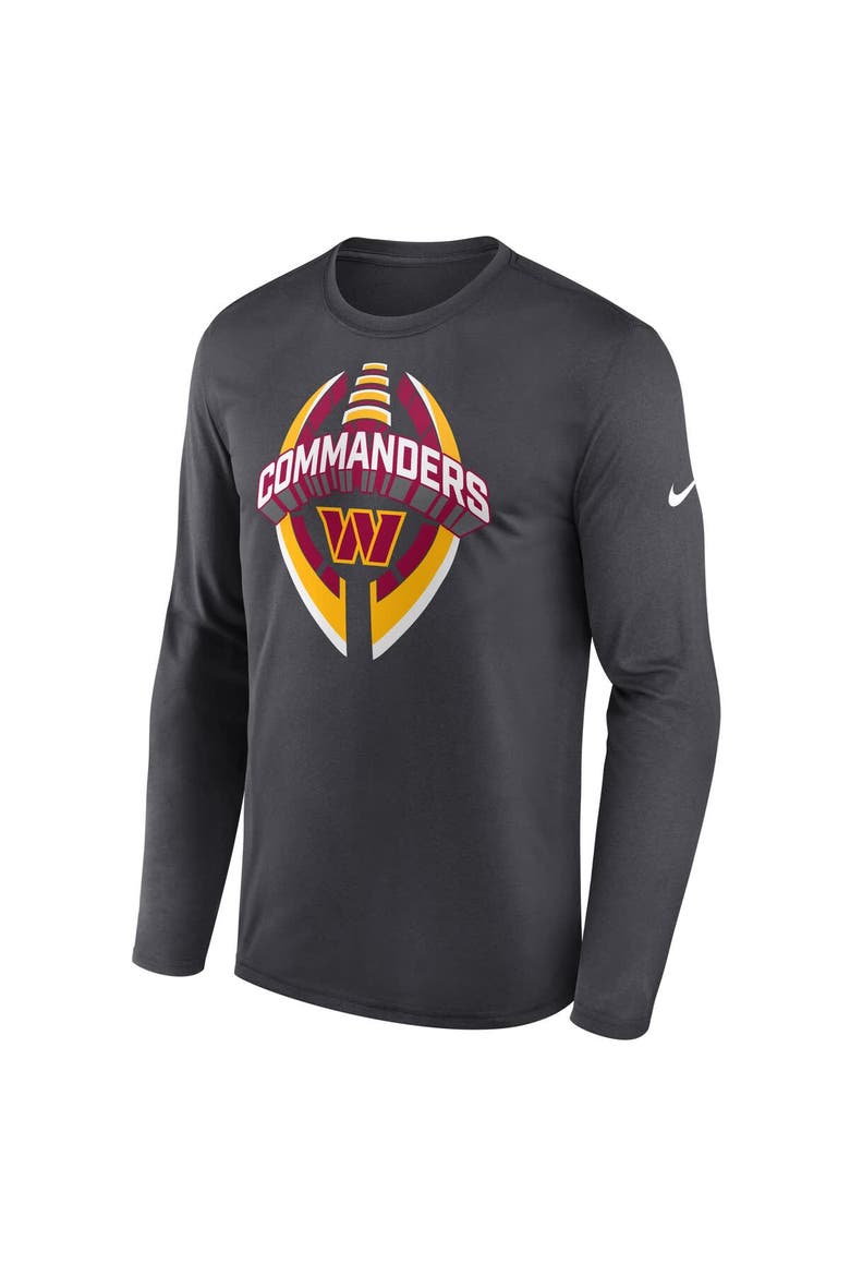 Men's Nike Anthracite Washington Commanders Primetime Legend Icon Performance Long Sleeve T-Shirt, Alternate, color, Anthracite