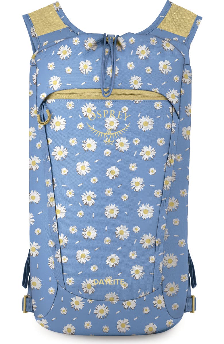 Osprey Daylite Cinch Backpack, Main, color, Daisy Print Sevres Blue