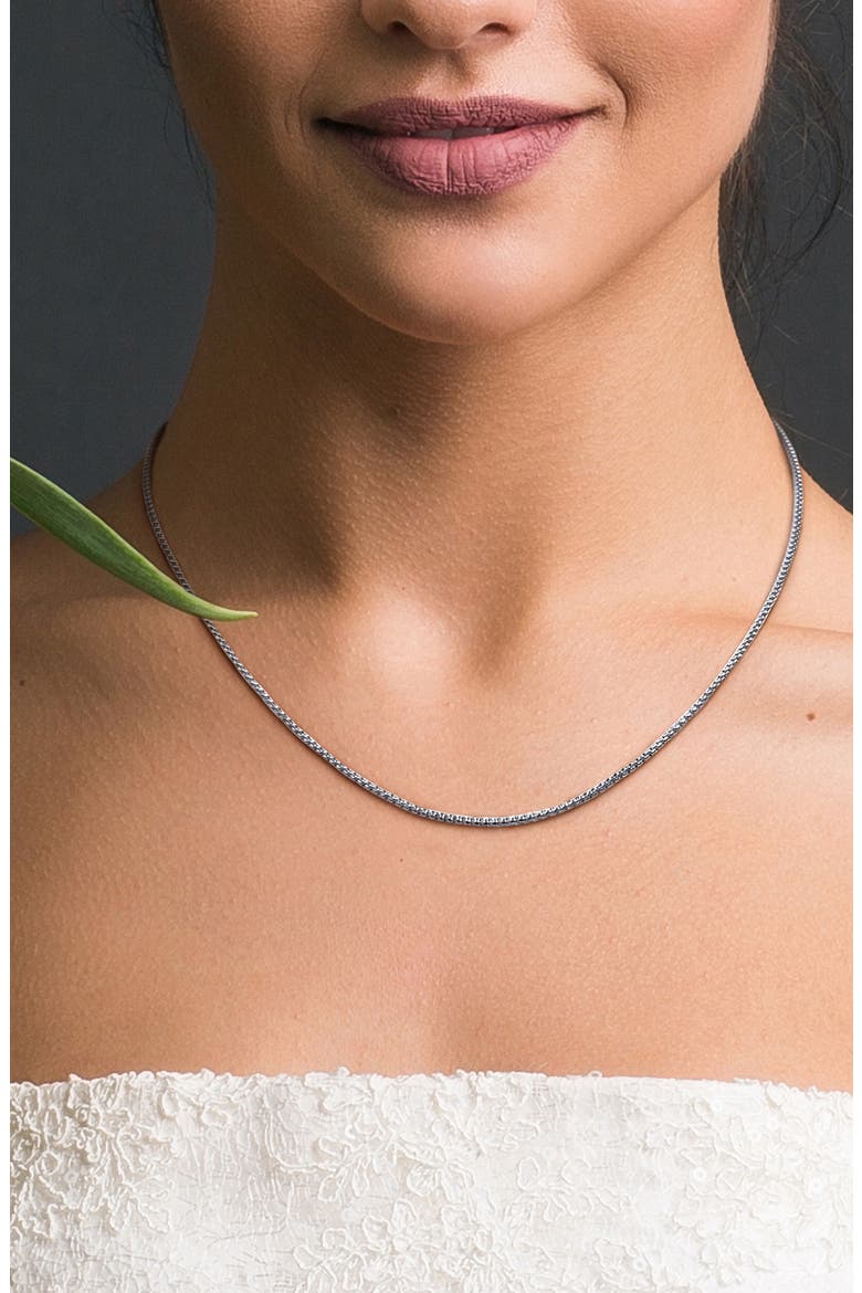 Round Box Link Chain Necklace, 1.60mm, Alternate, color, SILVER