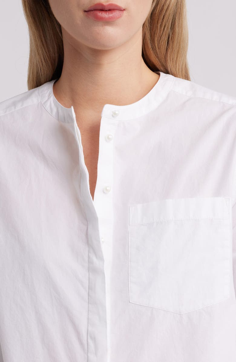 Caslon<sup>®</sup> Paper Long Sleeve Cotton Poplin Button-Up Shirt, Alternate, color, White