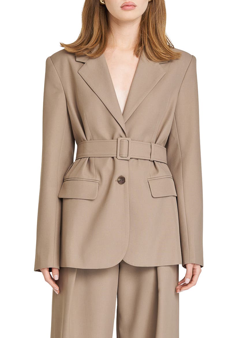 Maddox Belted Blazer, Main, color, TAUPE