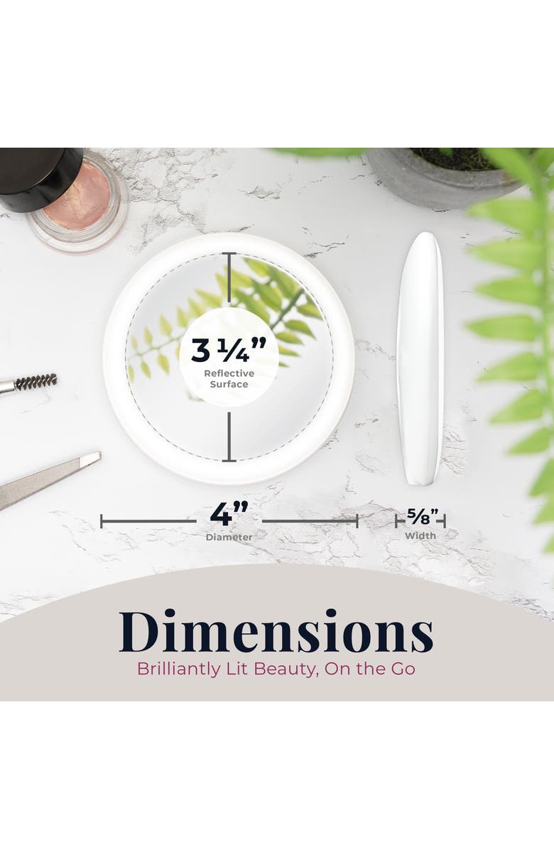 Zadro Rechargeable LED Lighted Compact Mirror with 3X Magnification, Alternate, color, White