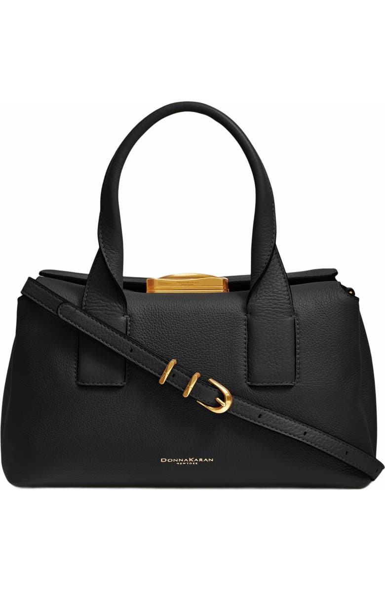 DONNA KARAN Amagansett Satchel, Main, color, Black/Gold
