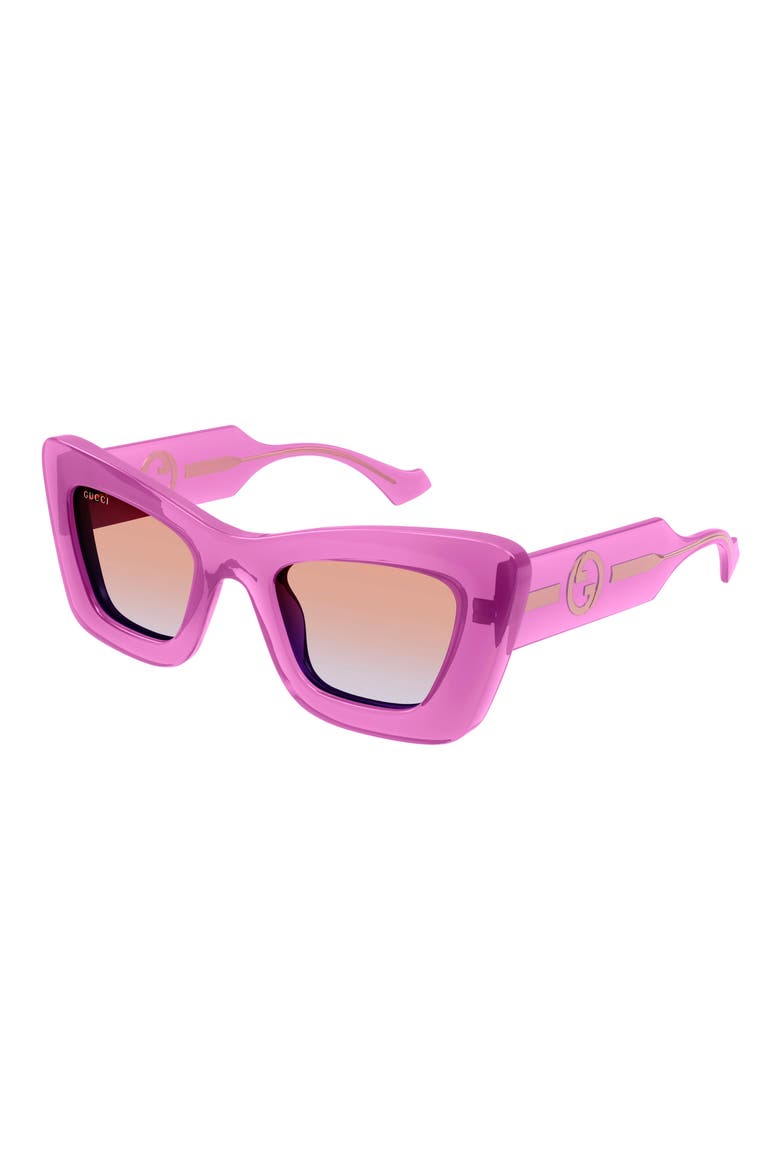 49mm Small Gradient Cat Eye Sunglasses, Alternate, color, RED