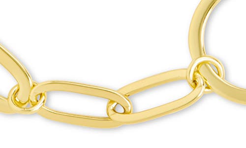 Sterling Forever Lyla Round & Oval Link Chain Bracelet In Gold
