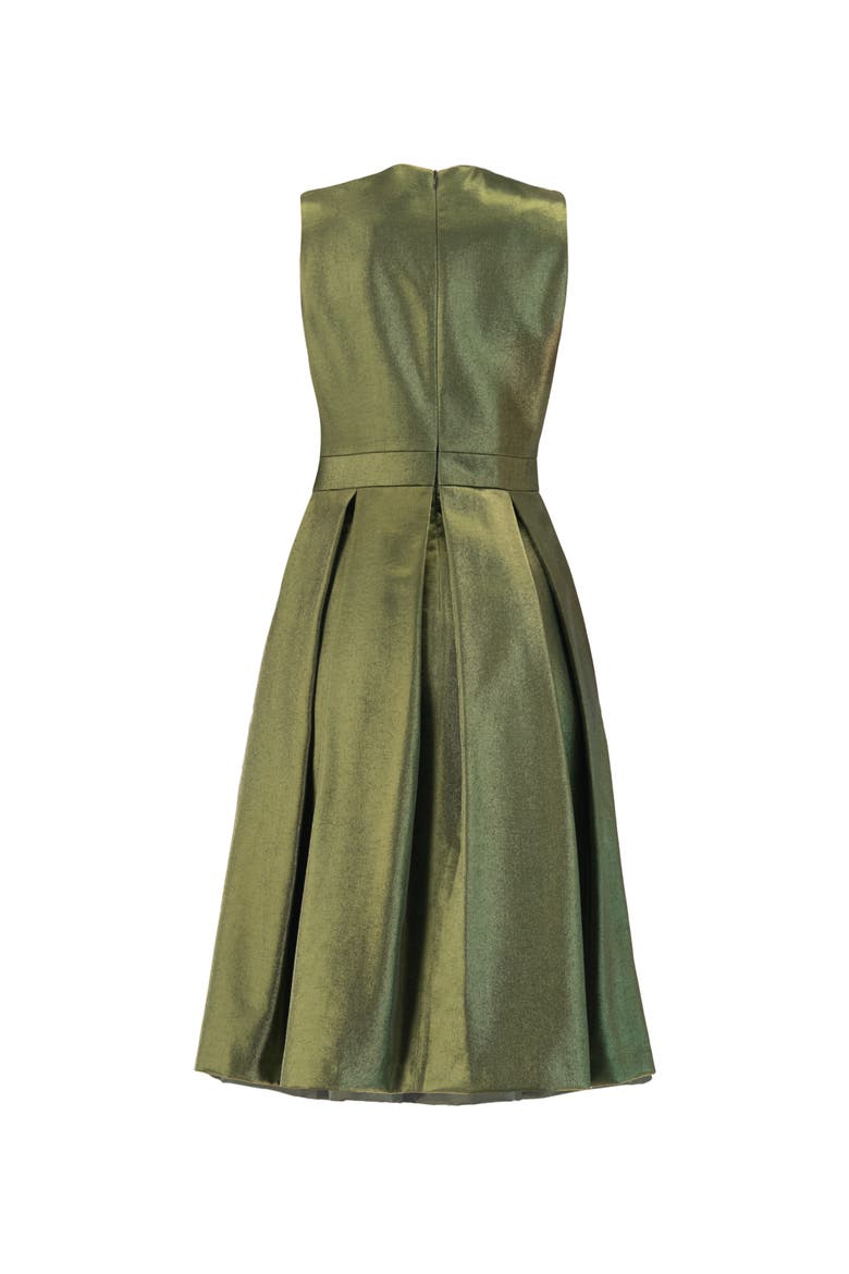 Sleeveless A-Line Dress, Alternate, color, Olive Green