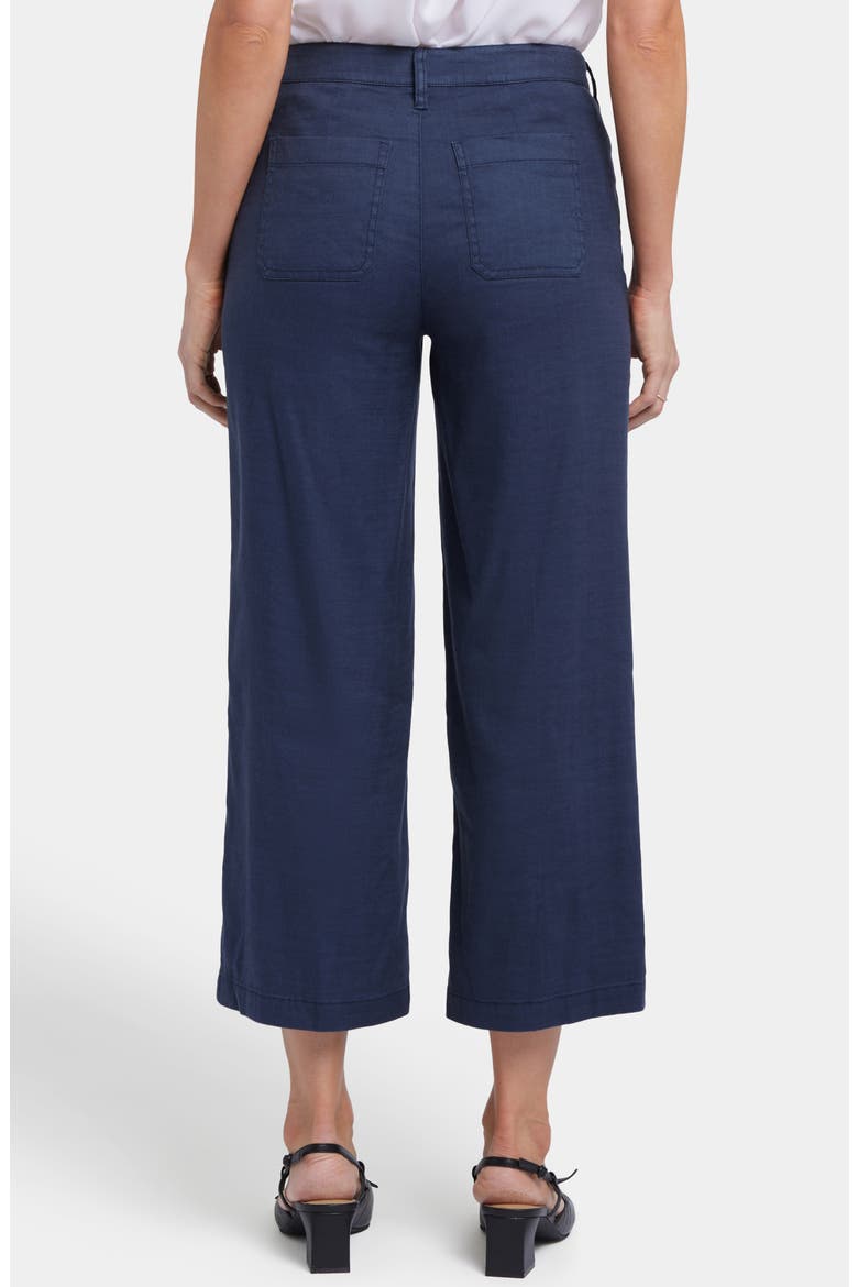 Wide Leg Crop Linen Blend Pants, Alternate, color, OXFORD NAVY