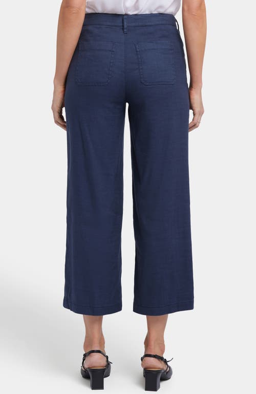 Nydj Petite Wide Leg Cargo Capri Pants In Oxford Navy