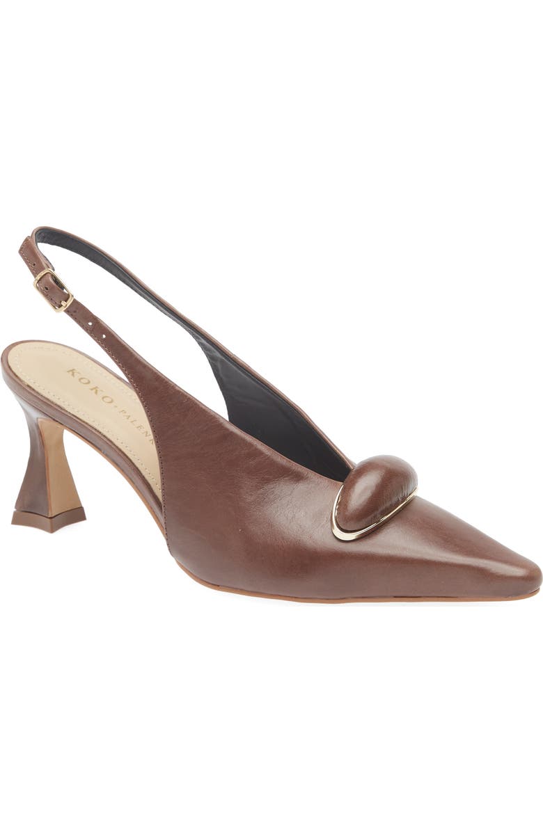 KOKO + PALENKI Penn Slingback Pump, Main, color, Brown Leather