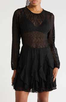 Long Sleeve Sheer Stretch Lace Top