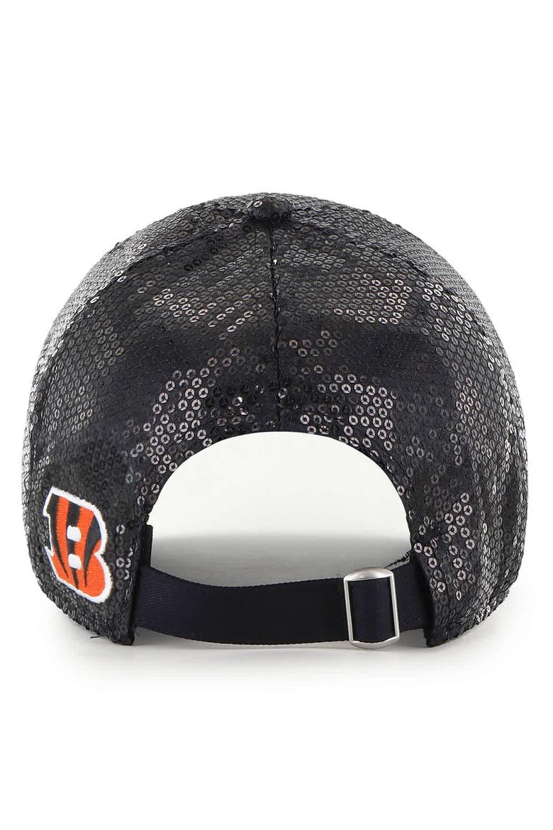 Women's '47  Black Cincinnati Bengals Dazzle Clean Up Adjustable Hat, Alternate, color, Black