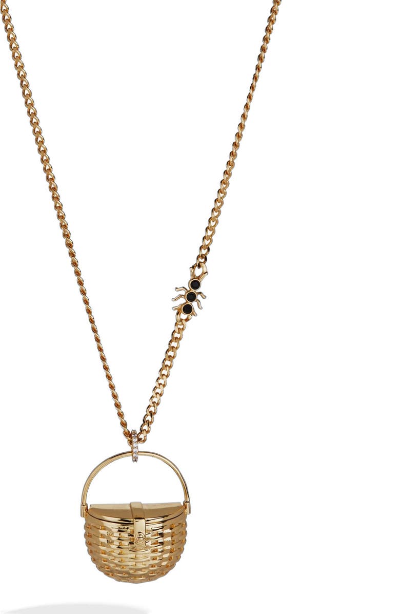 Alex and Ani Picnic Basket Pendant, Alternate, color, Gold