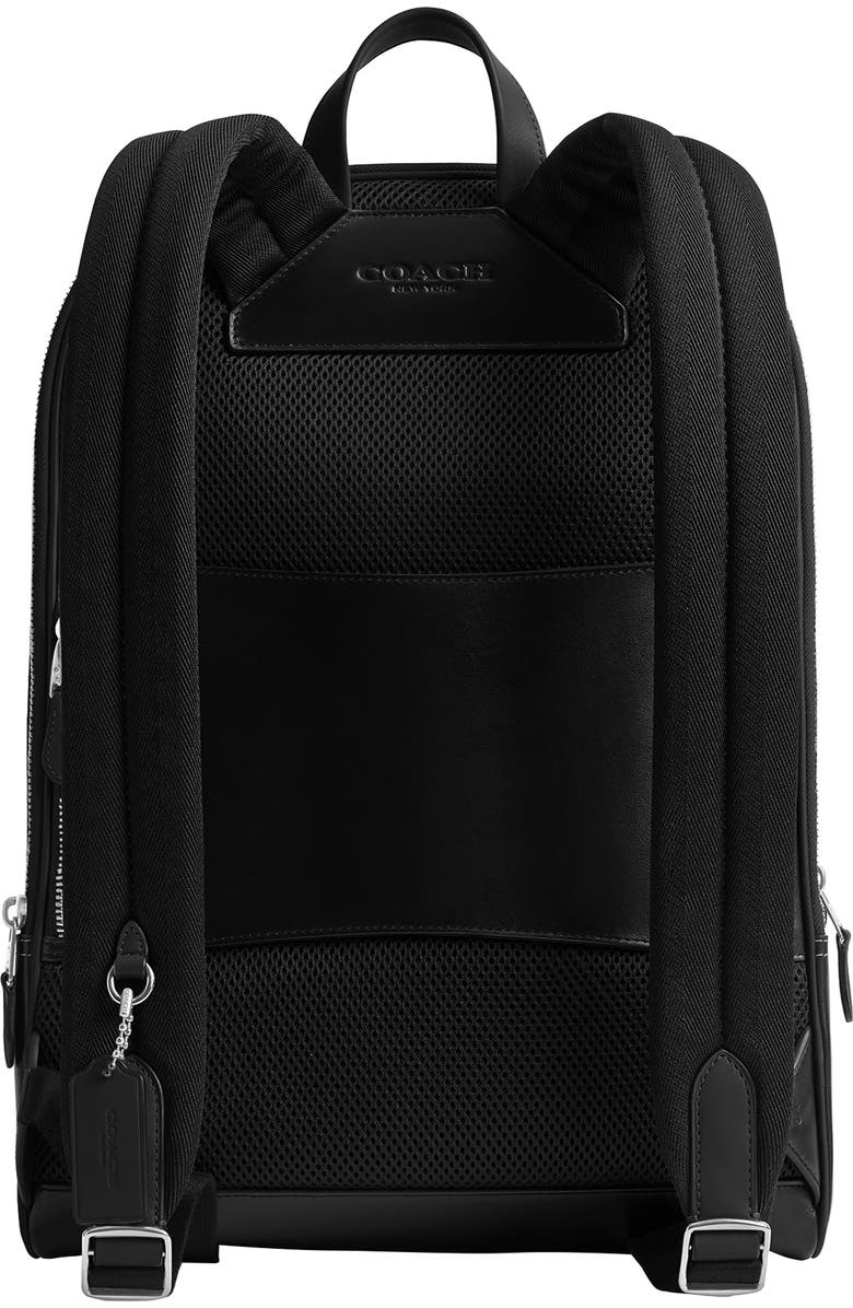 COACH Gotham Coated Canvas & Leather Backpack, Alternate, color, Black Signature