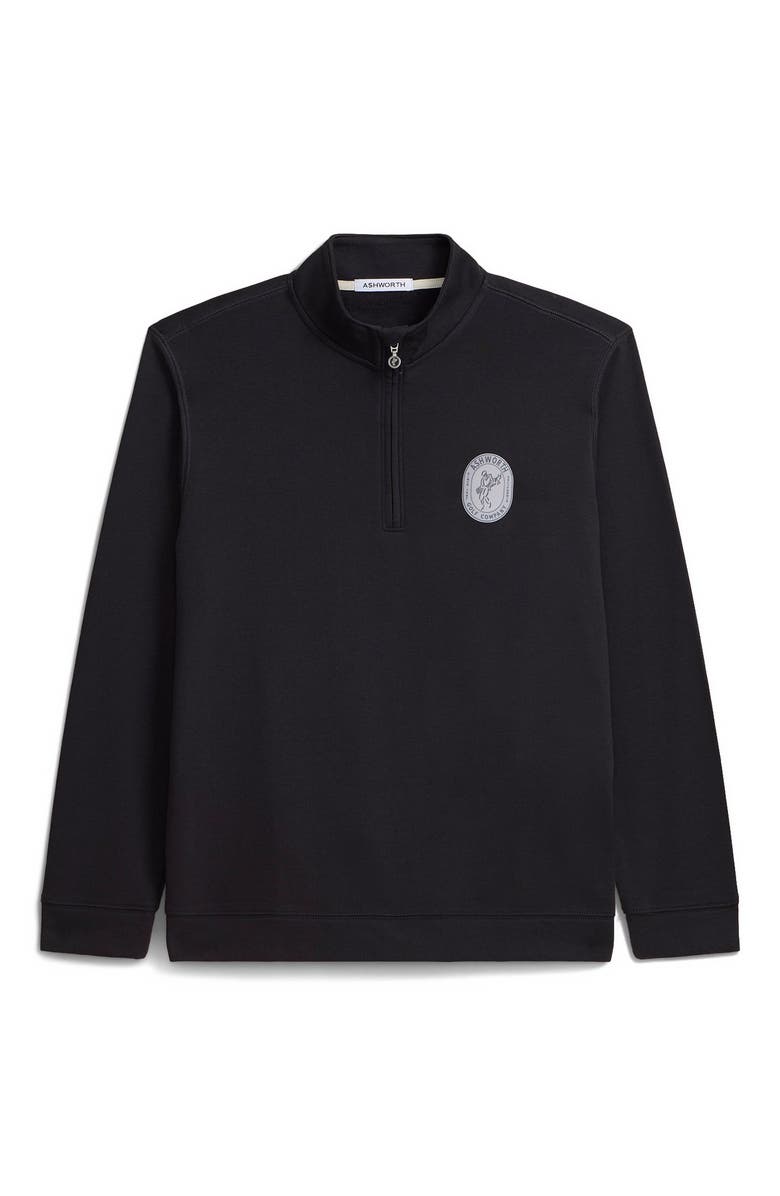 ASHWORTH GOLF Oval Velvet 1/4 Zip, Main, color, Black
