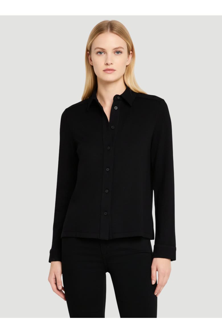 French Terry Long Sleeve Shirt Jacket, Main, color, NOIR