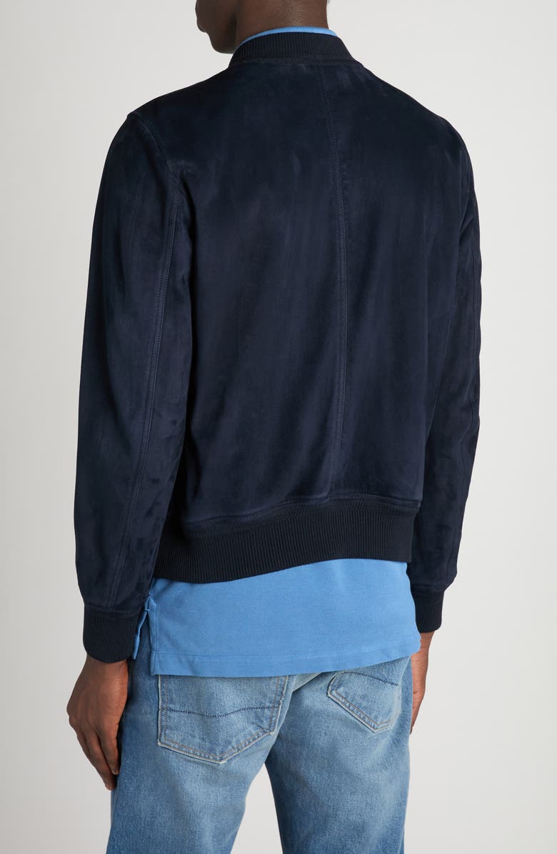 TOM FORD Suede Bomber Jacket, Alternate, color, Hb841 Deep Indigo