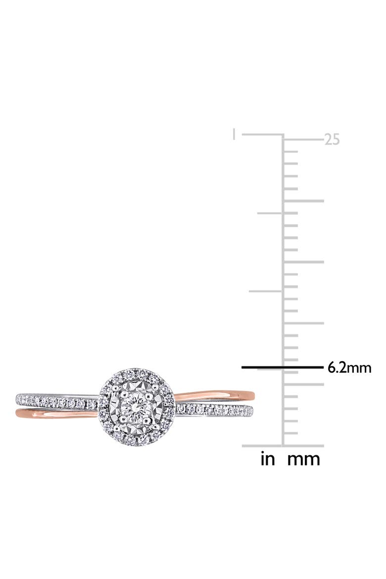 Lab Grown Diamond Halo Engagement Ring 10k, Alternate, color, White Gold