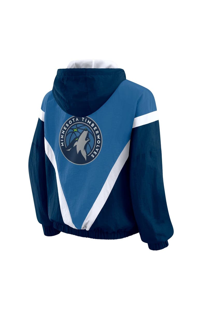 WEAR by Erin Andrews Women
s WEAR by Erin Andrews Blue/Navy Minnesota Timberwolves Color-Block Full-Zip Windbreaker, Alternate, color, Blue