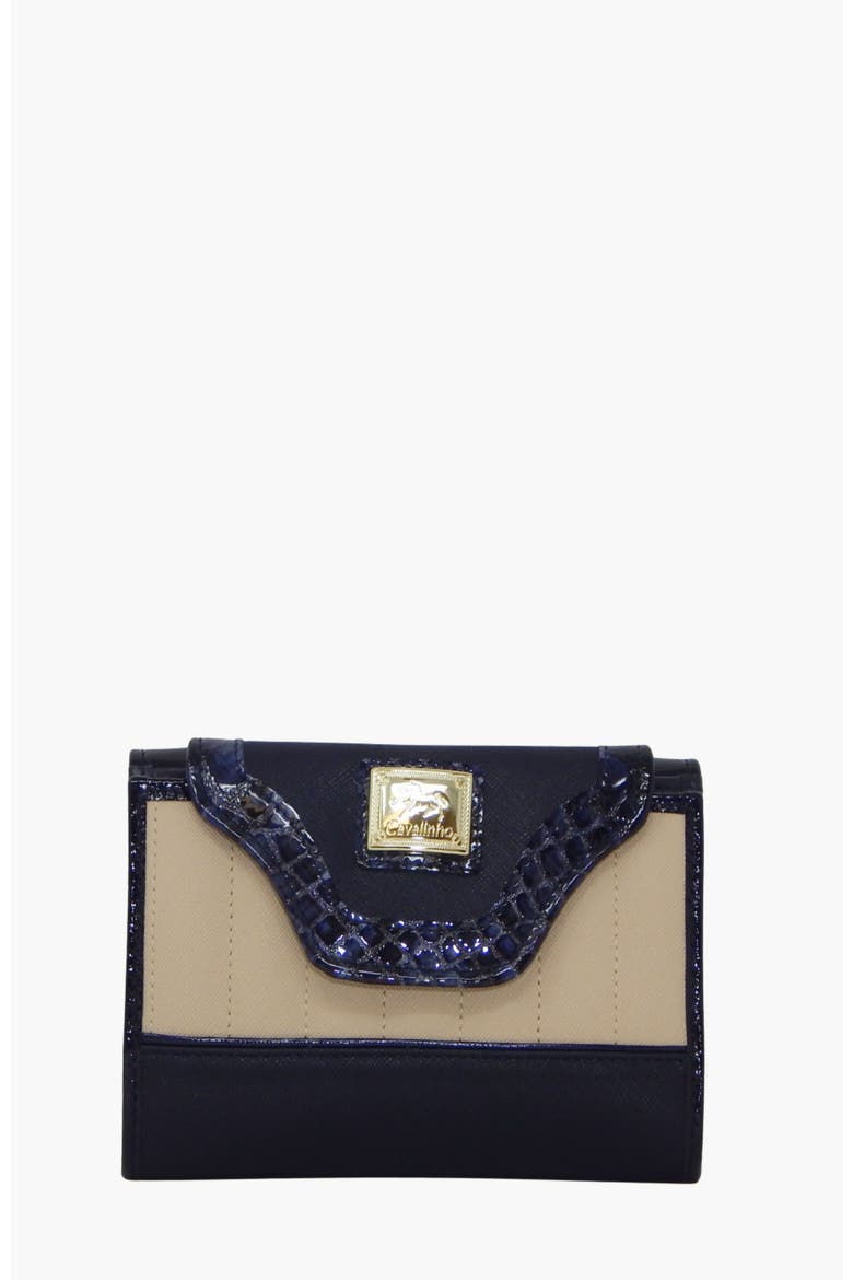 Grace 202 Wallet, Main, color, Navy / Beige