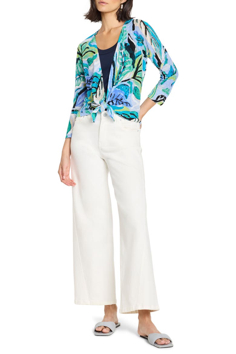Island Beat 4-Way Linen Blend Cardigan, Alternate, color, BLUE MULTI