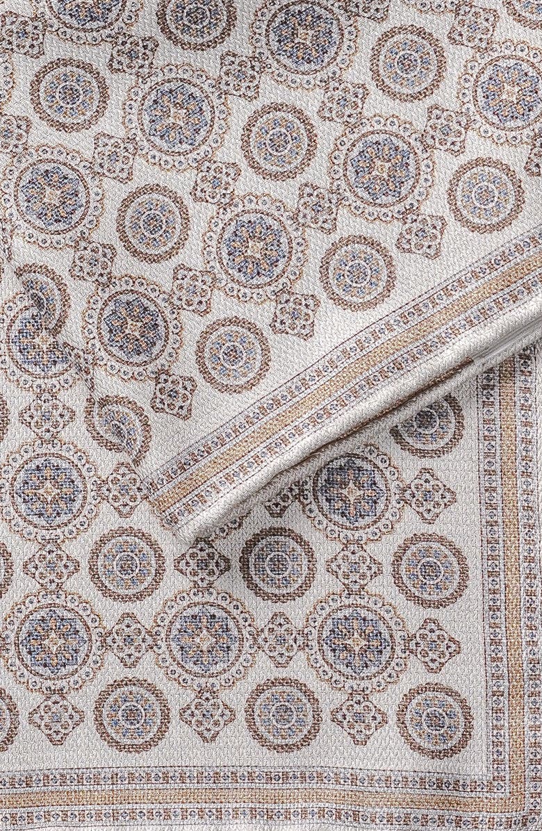 Jack Victor Selby Reversible Silk Pocket Square, Alternate, color, Ecru