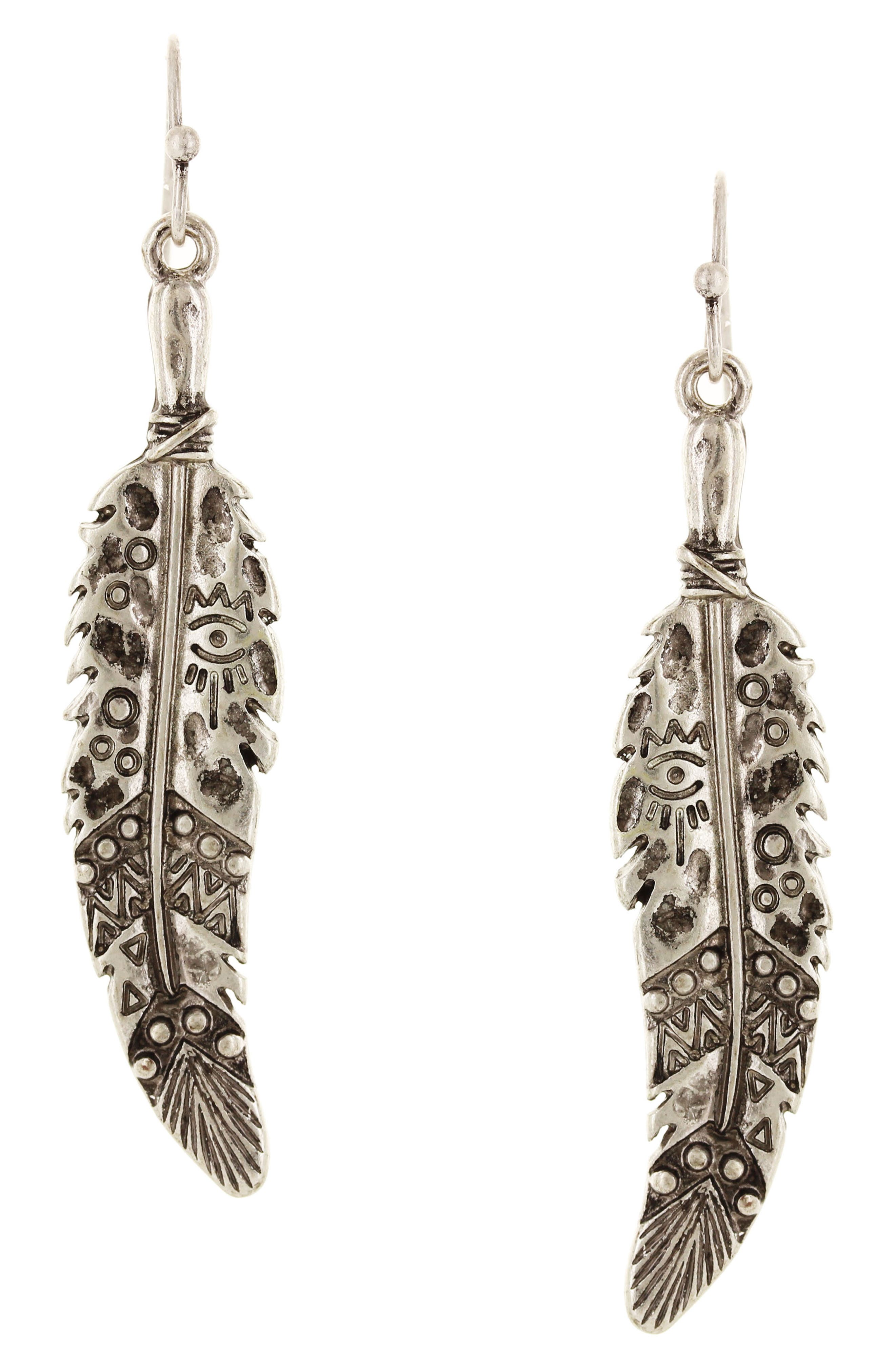 Feather Drop Earrings