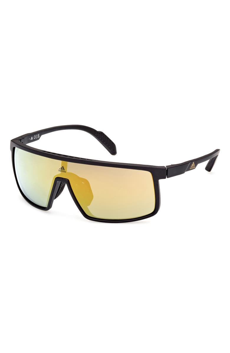 adidas Shield Sunglasses, Alternate, color, Matte Black / Brown Mirror