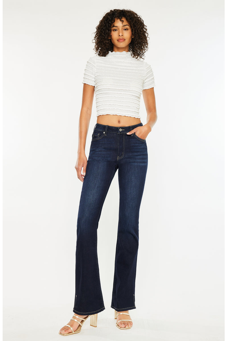 Constance Essentials High Rise Bootcut Jeans, Alternate, color, Super Dark Wash