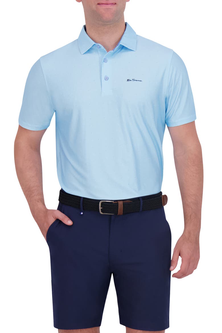 Collage Solid Stretch Tech Polo, Main, color, LIGHT BLUE
