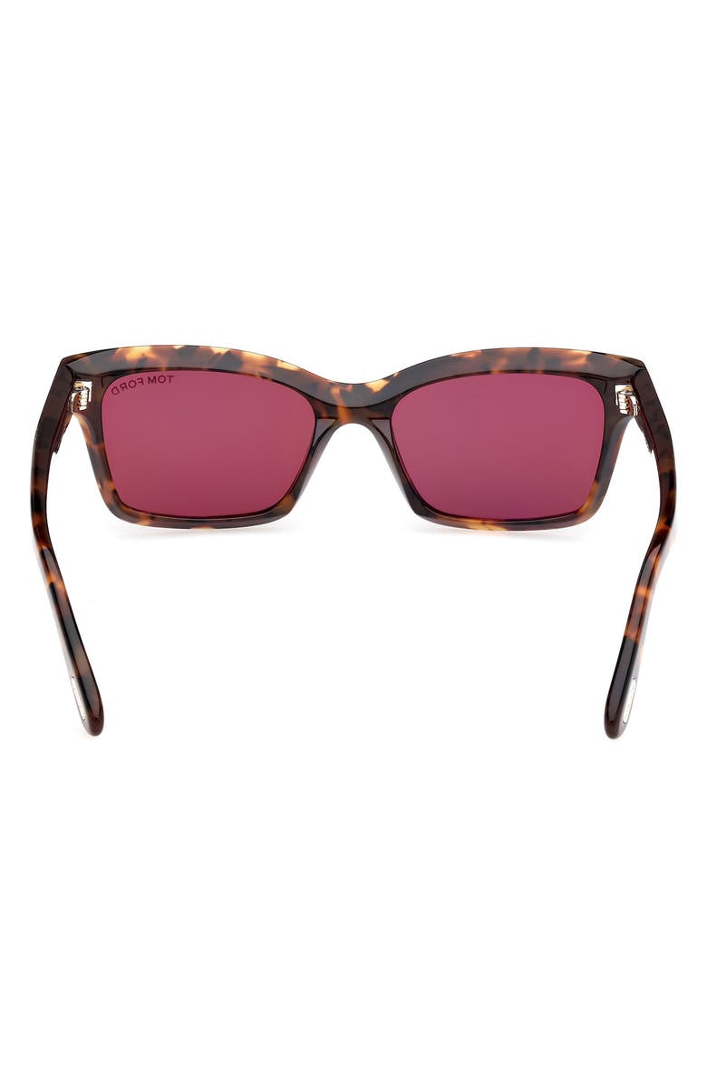 TOM FORD Mikel 54mm Square Sunglasses, Alternate, color, Vintage Havana / Eco / T Logo