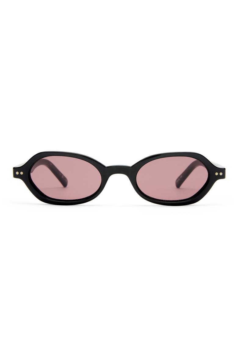 Gender Inclusive Foundry 52mm Rectangular Sunglasses, Main, color, BLACK