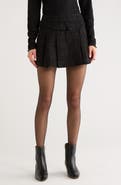 All in Favor Pleated Tweed Miniskirt