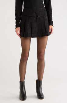 All in Favor Pleated Tweed Miniskirt