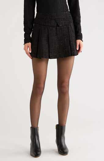 All in Favor Pleated Tweed Miniskirt