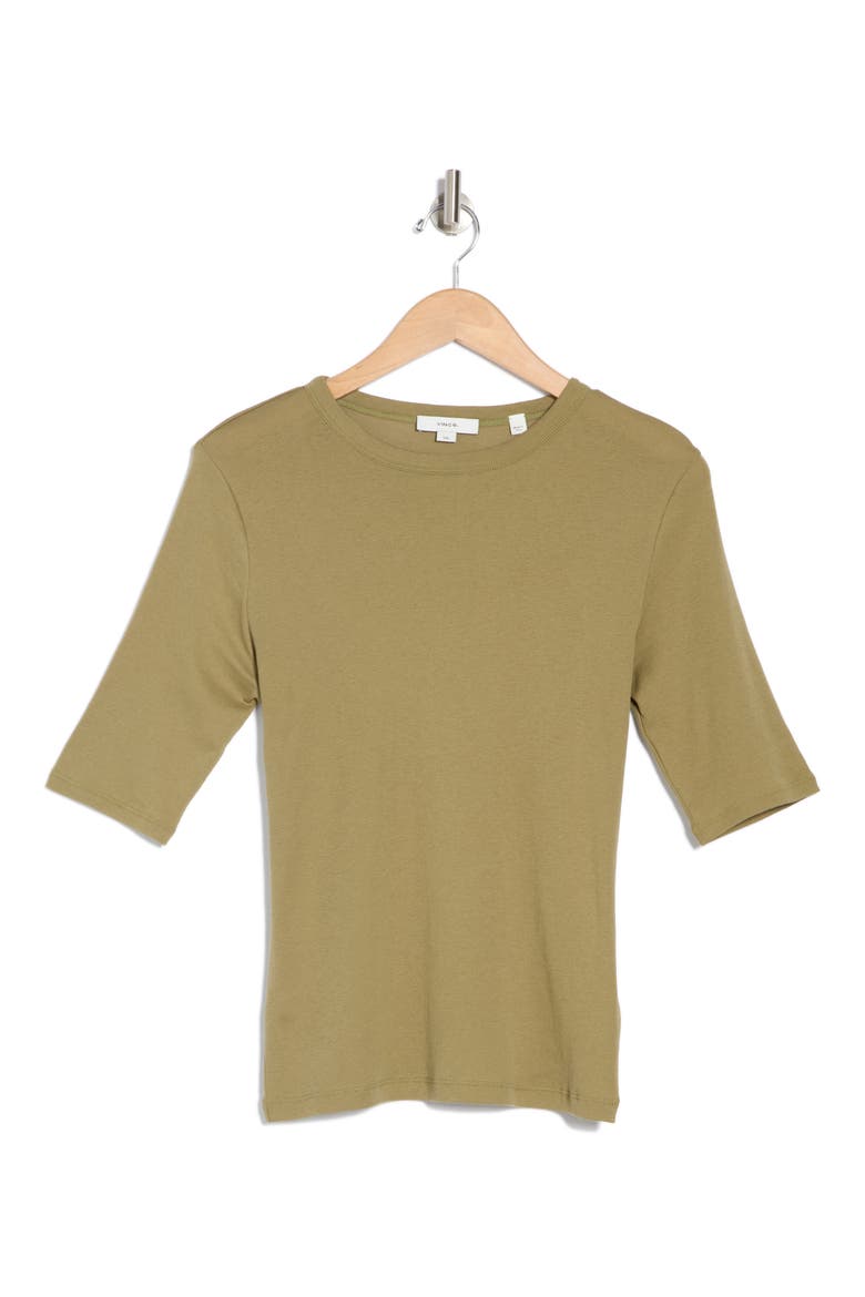 Elbow Sleeve Crew Tee, Alternate, color, ARTICHOKE