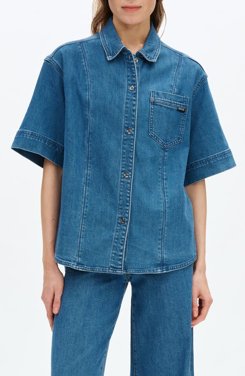 Bayeas Zephyrine Denim Button-Up Shirt, Main, color, 