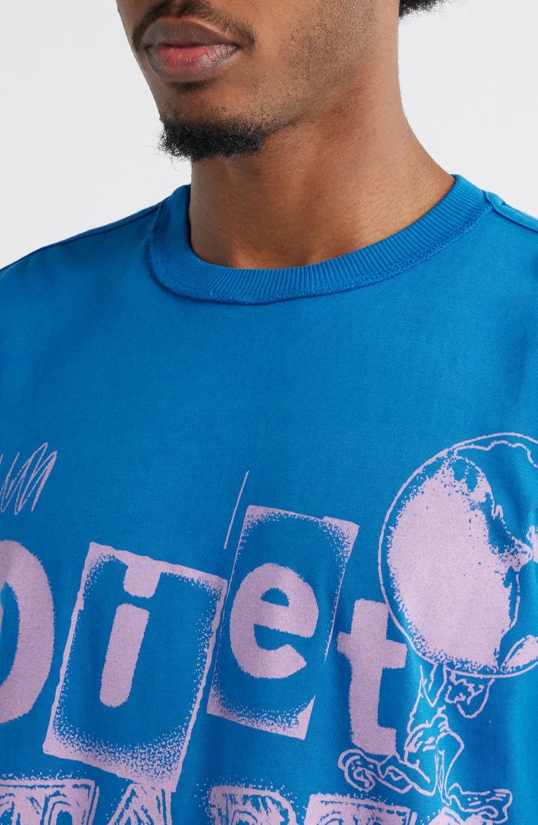 DIET STARTS MONDAY Spray Paint Cotton Graphic T-Shirt, Alternate, color, Washed Navy