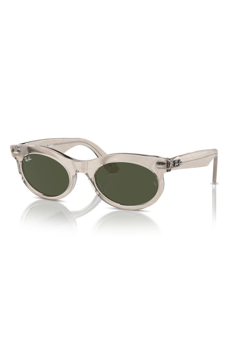 Ray-Ban Wayfarer 53mm Oval Sunglasses, Alternate, color, Waves Grey / Green