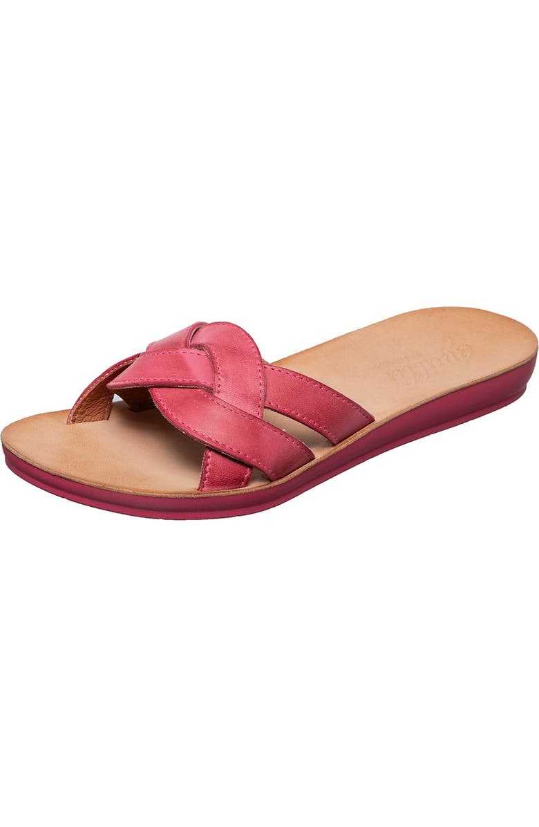 ANTELOPE Alta Woven Leather Slide Sandal, Main, color, Pink