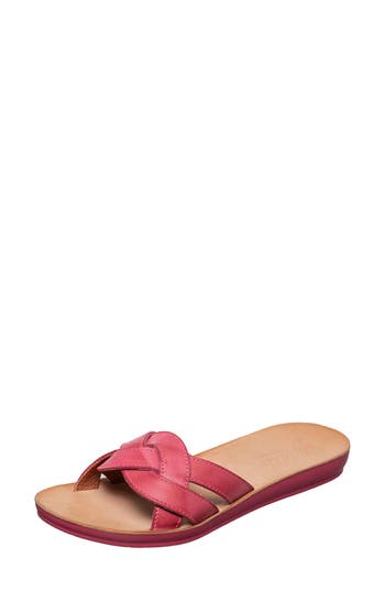 Antelope Alta Woven Leather Slide Sandal In Pink