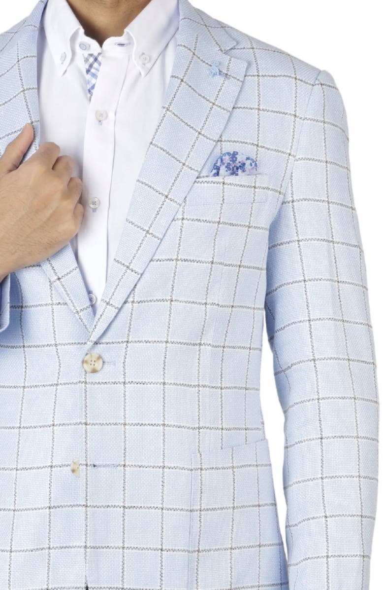 TailorByrd Yarn Dyed Windowpane Sport Coat, Alternate, color, Light Blue