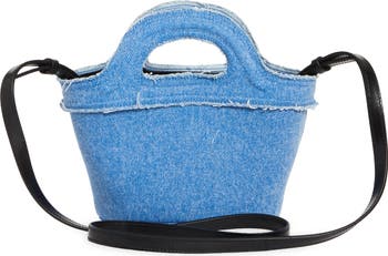 トートバッグ MARNI Denim Micro Tropicalia Handbag Marni Tropicalia Micro 2Way Basket Bag Denim Leather Brand